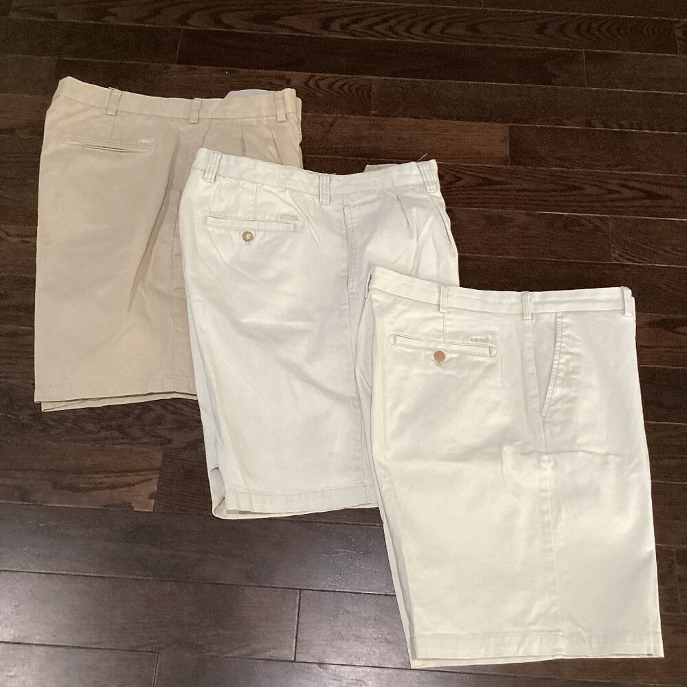 Bunde of Three Pairs of Khaki Shorts - IZOD x 2, PING x 1 - sz 36